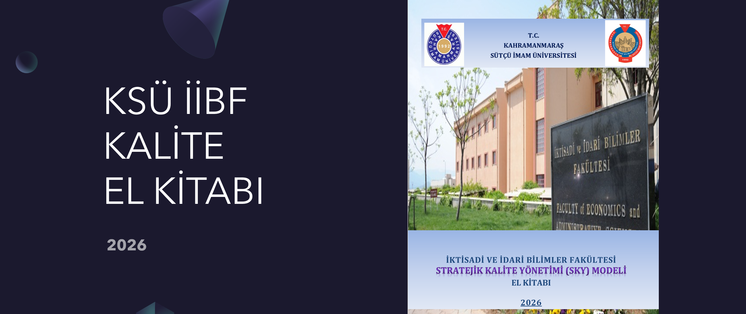 KSÜ İİBF Kalite El Kitabı Yayınlandı